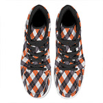 Halloween Party Argyle Pattern Print High Top Leather Sneakers