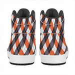 Halloween Party Argyle Pattern Print High Top Leather Sneakers