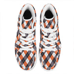 Halloween Party Argyle Pattern Print High Top Leather Sneakers