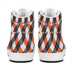Halloween Party Argyle Pattern Print High Top Leather Sneakers