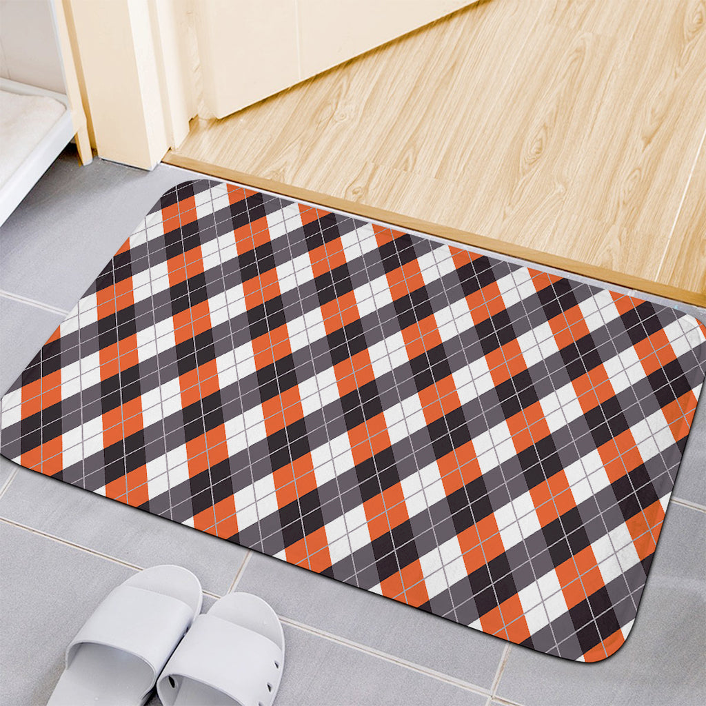 Halloween Party Argyle Pattern Print Indoor Door Mat