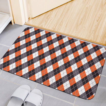 Halloween Party Argyle Pattern Print Indoor Door Mat