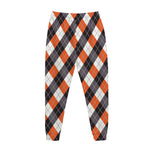 Halloween Party Argyle Pattern Print Jogger Pants