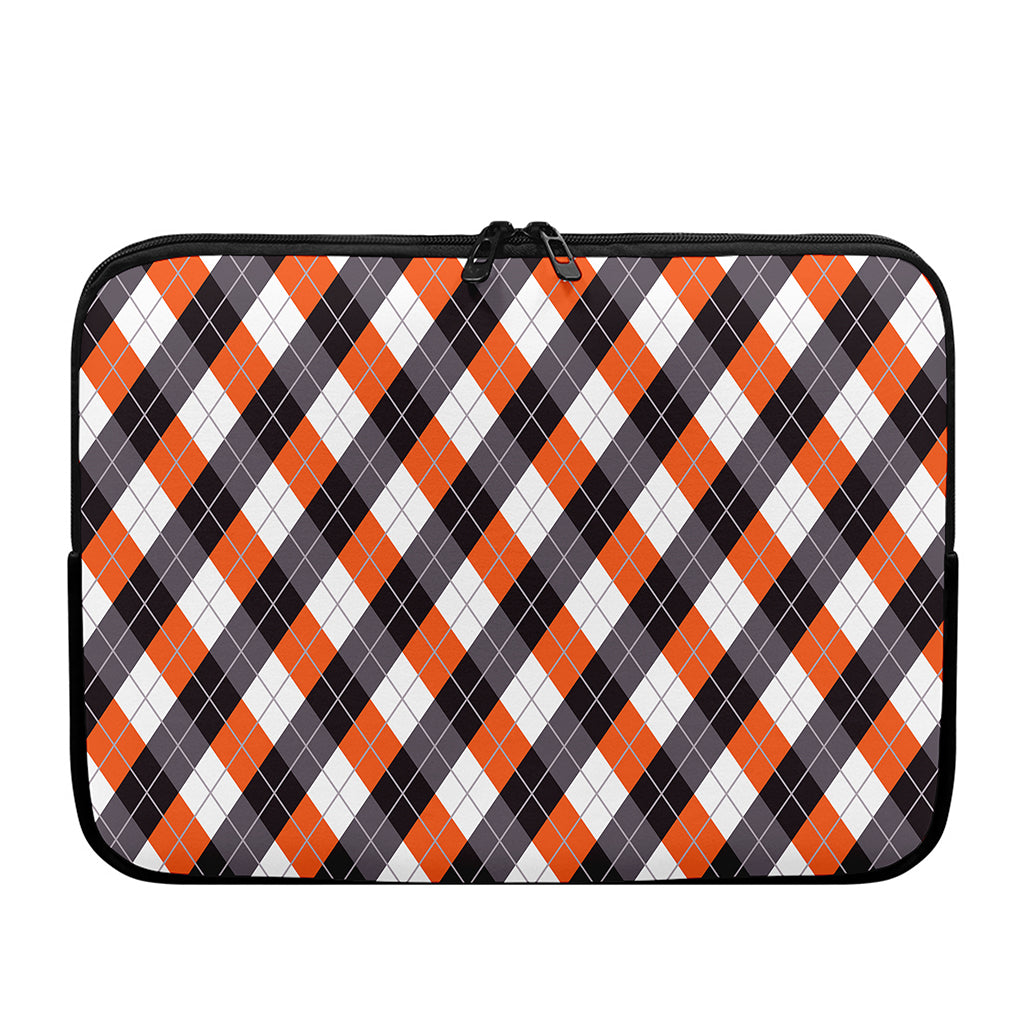 Halloween Party Argyle Pattern Print Laptop Sleeve