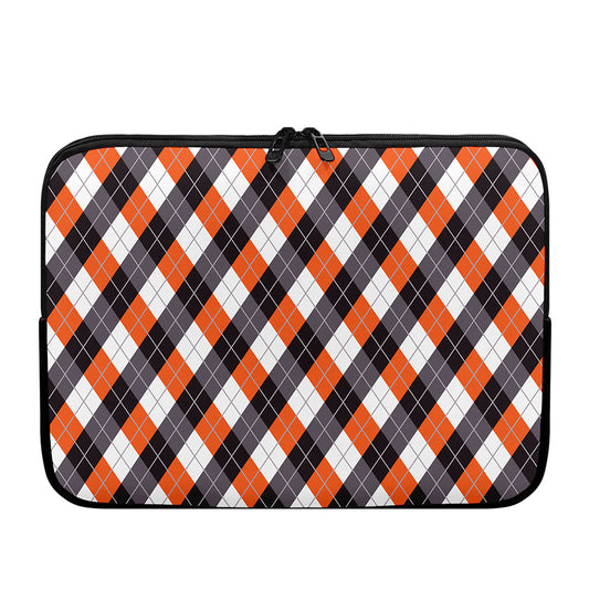 Halloween Party Argyle Pattern Print Laptop Sleeve
