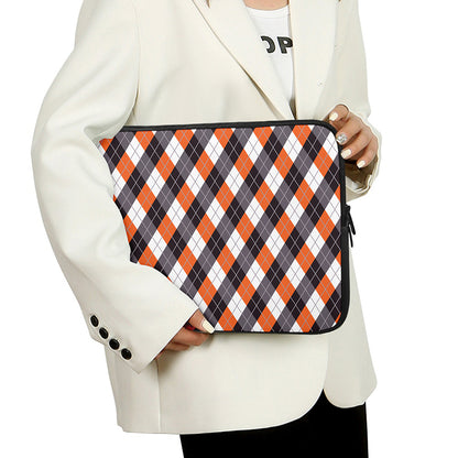 Halloween Party Argyle Pattern Print Laptop Sleeve