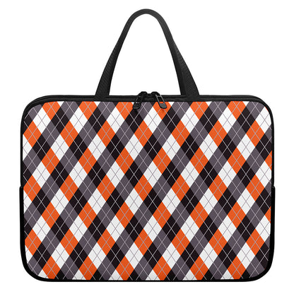 Halloween Party Argyle Pattern Print Laptop Sleeve With Handle
