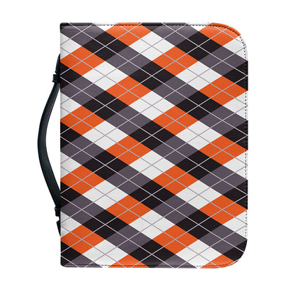 Halloween Party Argyle Pattern Print Leather Bible Cover