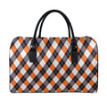 Halloween Party Argyle Pattern Print Leather Duffel Bag