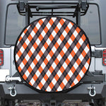 Halloween Party Argyle Pattern Print Leather Spare Tire Cover