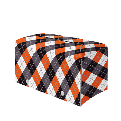 Halloween Party Argyle Pattern Print Leather Tissue Box Cover
