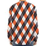 Halloween Party Argyle Pattern Print Long Sleeve Baseball Jersey