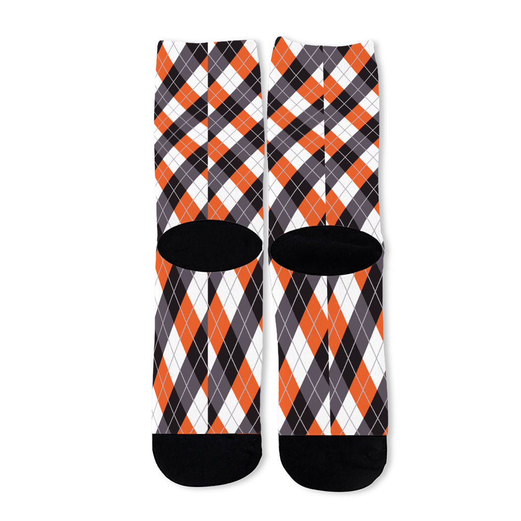 Halloween Party Argyle Pattern Print Long Socks