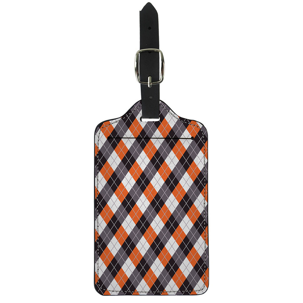 Halloween Party Argyle Pattern Print Luggage Tag