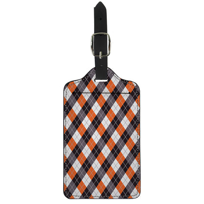 Halloween Party Argyle Pattern Print Luggage Tag