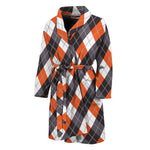 Halloween Party Argyle Pattern Print Men's Bathrobe