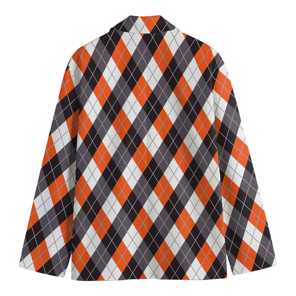 Halloween Party Argyle Pattern Print Men's Blazer