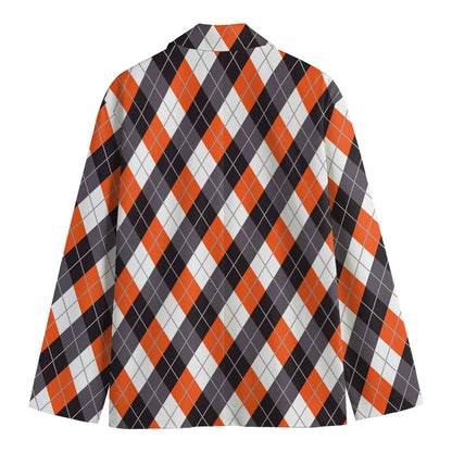 Halloween Party Argyle Pattern Print Men's Blazer
