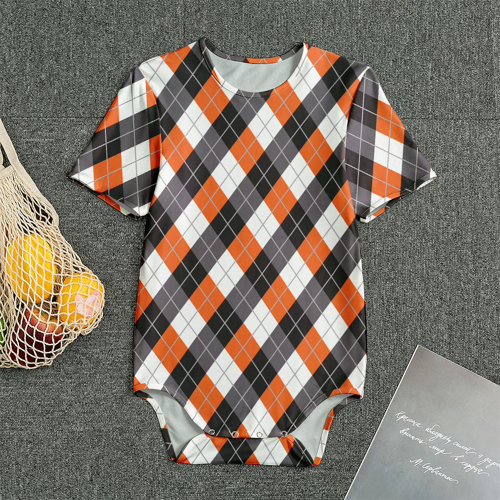 Halloween Party Argyle Pattern Print Men's Bodysuit