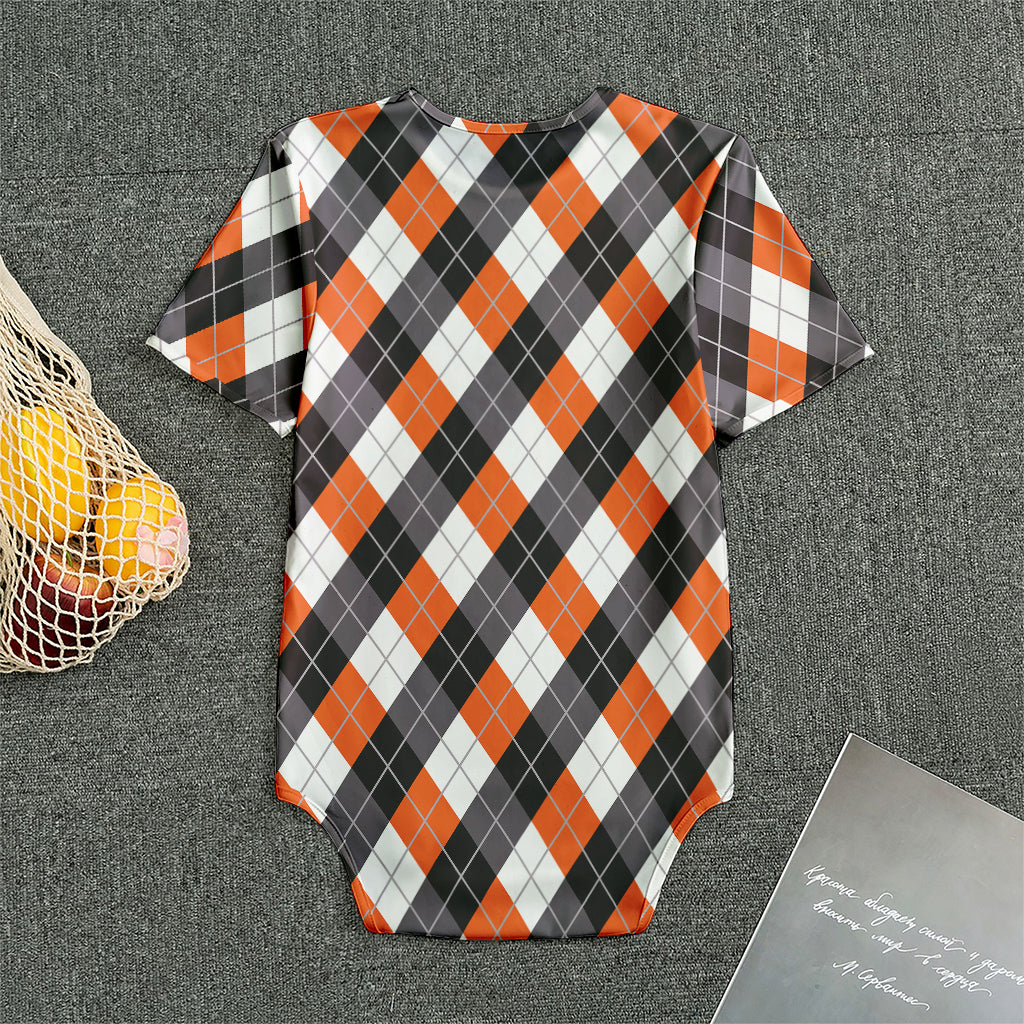 Halloween Party Argyle Pattern Print Men's Bodysuit