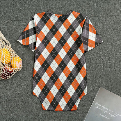 Halloween Party Argyle Pattern Print Men's Bodysuit