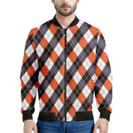 Halloween Party Argyle Pattern Print Men's Bomber Jacket