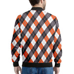 Halloween Party Argyle Pattern Print Men's Bomber Jacket