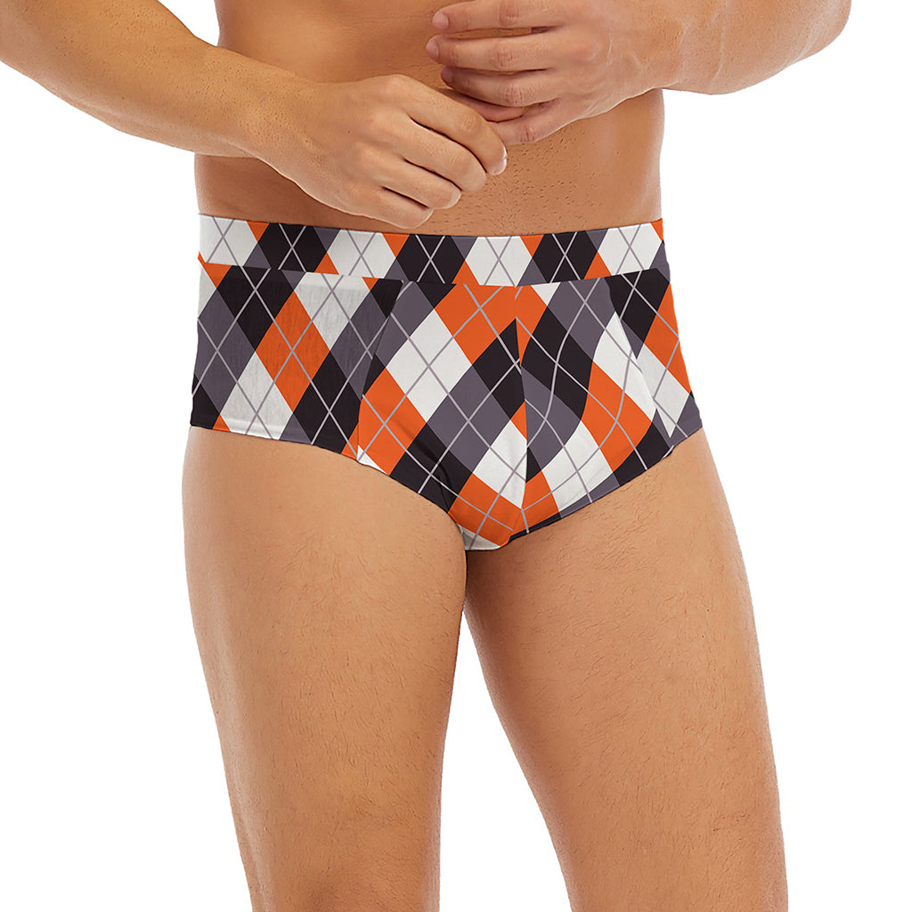 Halloween Party Argyle Pattern Print Men's Briefs