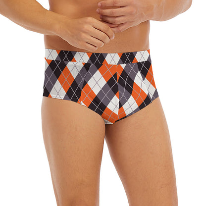 Halloween Party Argyle Pattern Print Men's Briefs