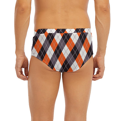 Halloween Party Argyle Pattern Print Men's Briefs