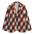 Halloween Party Argyle Pattern Print Men's Cotton Blazer