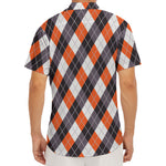 Halloween Party Argyle Pattern Print Men's Deep V-Neck Shirt