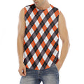 Halloween Party Argyle Pattern Print Men's Fitness Tank Top