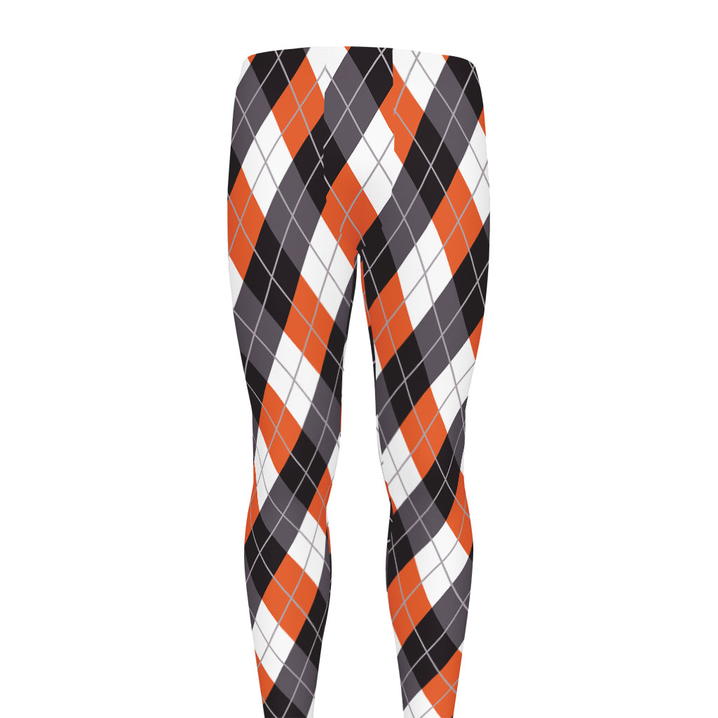 Halloween Party Argyle Pattern Print Men's leggings