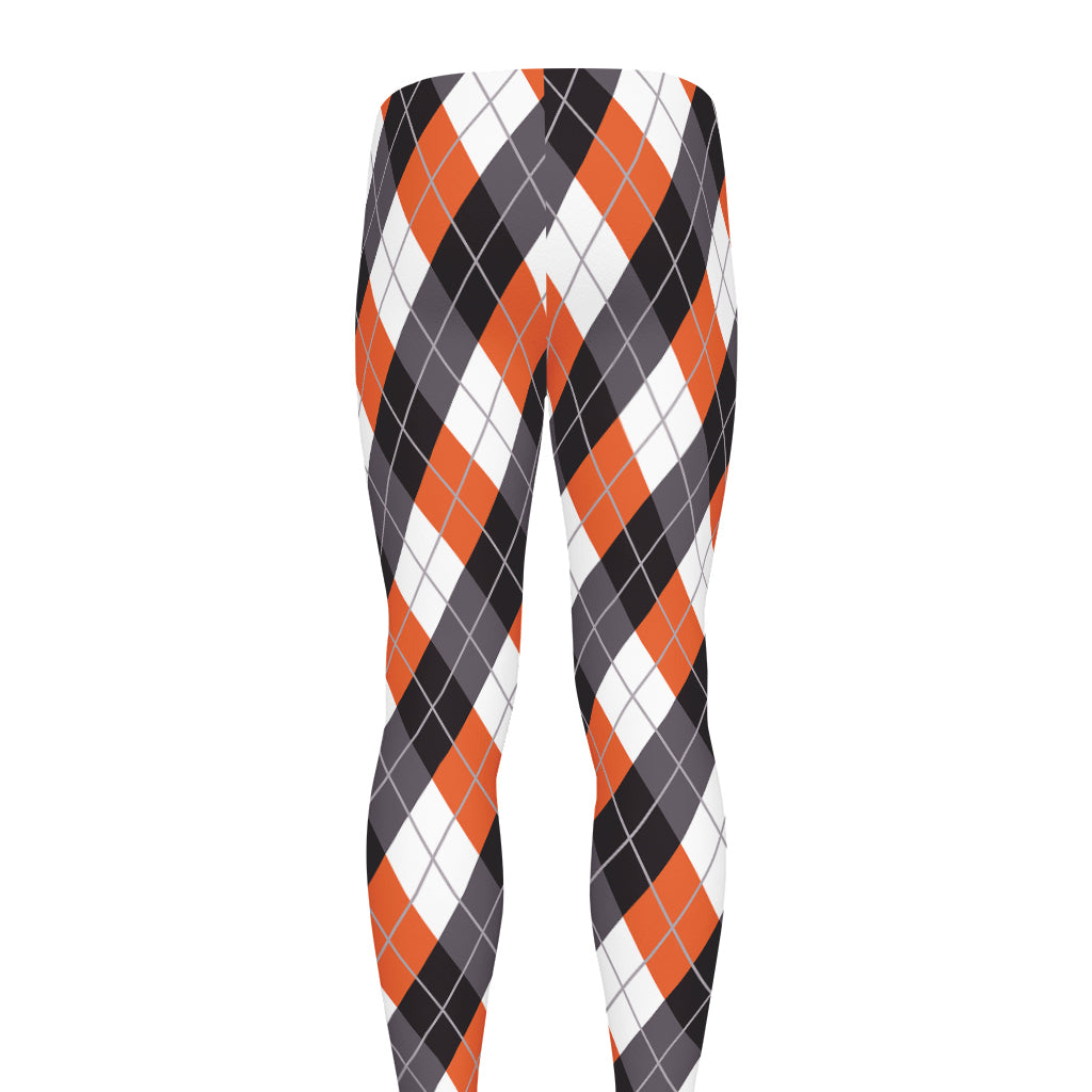 Halloween Party Argyle Pattern Print Men's leggings