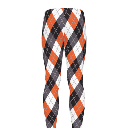 Halloween Party Argyle Pattern Print Men's leggings