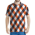 Halloween Party Argyle Pattern Print Men's Polo Shirt