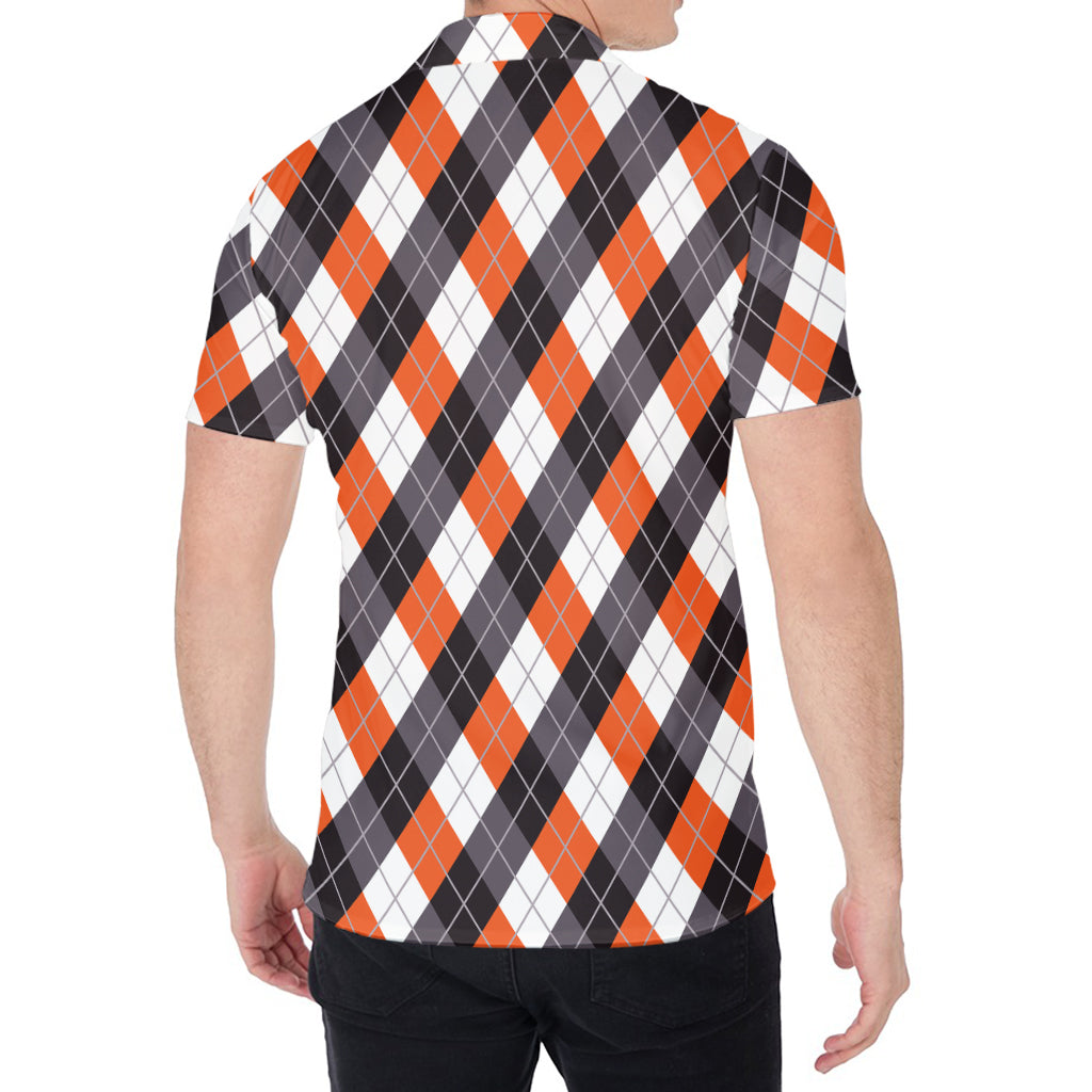 Halloween Party Argyle Pattern Print Men's Shirt