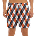 Halloween Party Argyle Pattern Print Men's Split Running Shorts