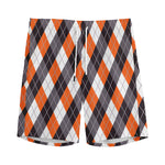 Halloween Party Argyle Pattern Print Men's Sports Shorts