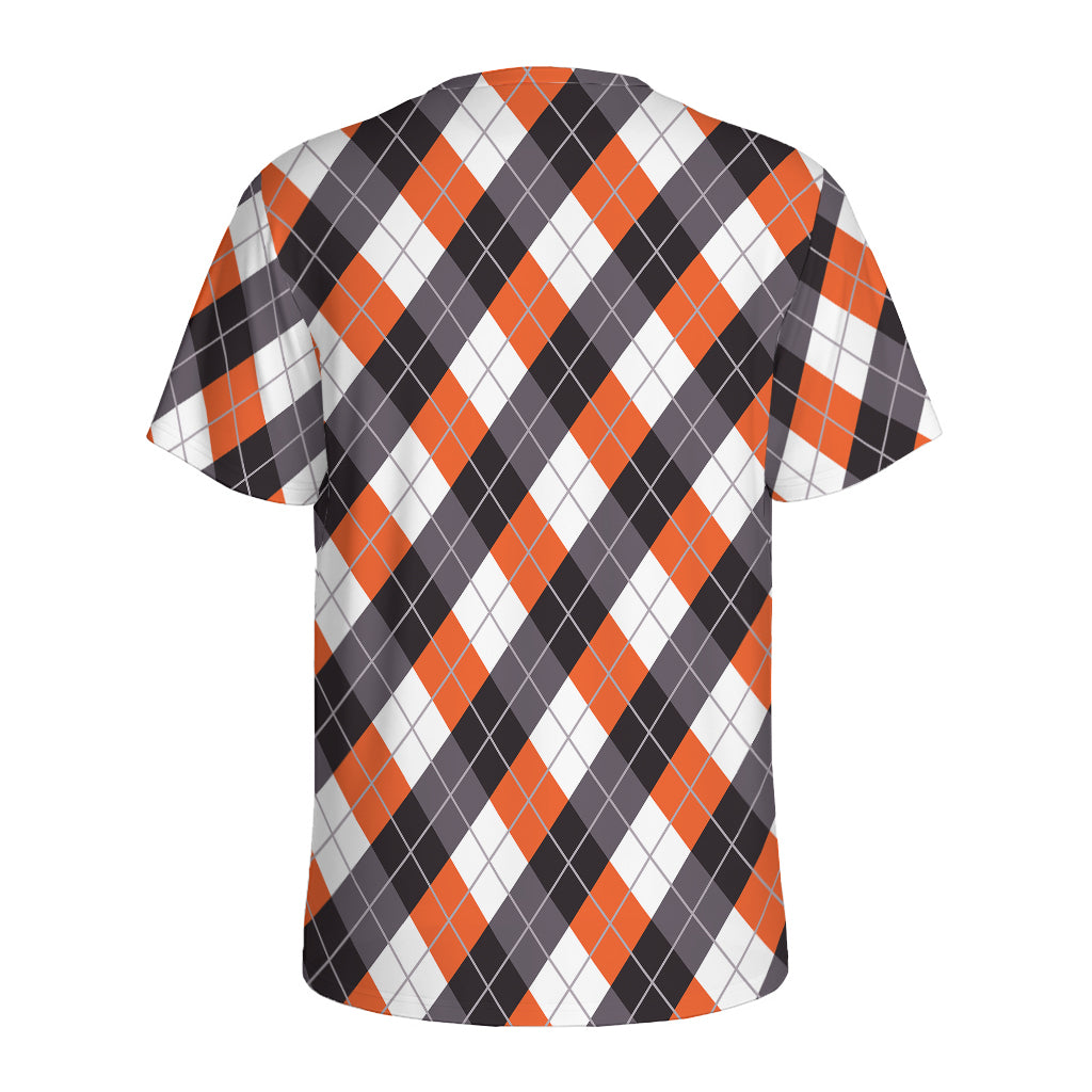 Halloween Party Argyle Pattern Print Men's Sports T-Shirt
