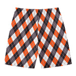 Halloween Party Argyle Pattern Print Men's Swim Trunks