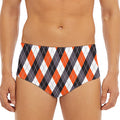 Halloween Party Argyle Pattern Print Men's Triangle Swim Briefs