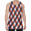 Halloween Party Argyle Pattern Print Men's Velvet Tank Top