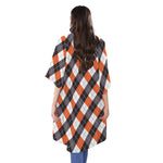 Halloween Party Argyle Pattern Print Open Front Beach Cover Up