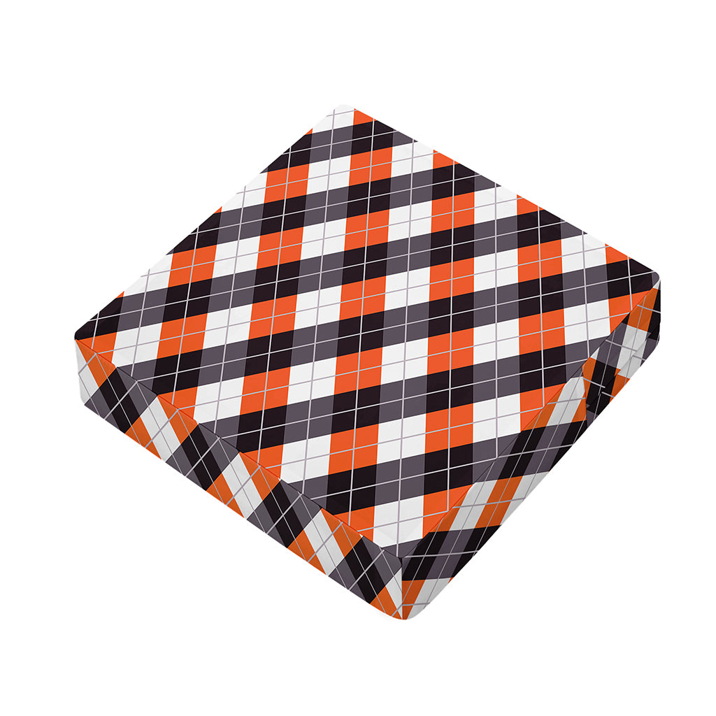 Halloween Party Argyle Pattern Print Outdoor Seat Cushion Cover