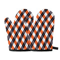Halloween Party Argyle Pattern Print Oven Mitts