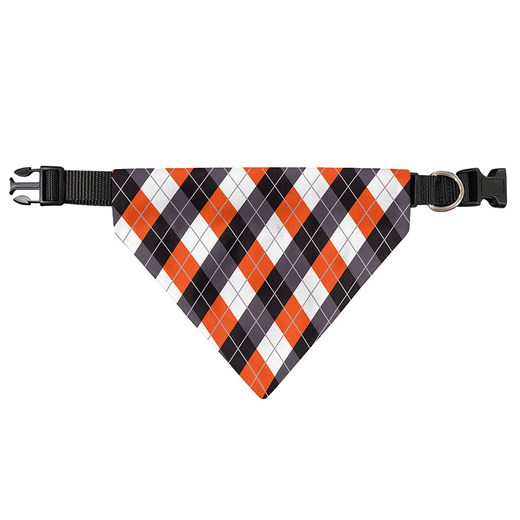 Halloween Party Argyle Pattern Print Over The Collar Dog Bandana