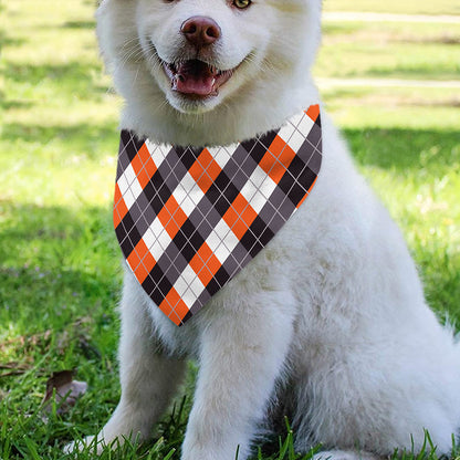Halloween Party Argyle Pattern Print Over The Collar Dog Bandana