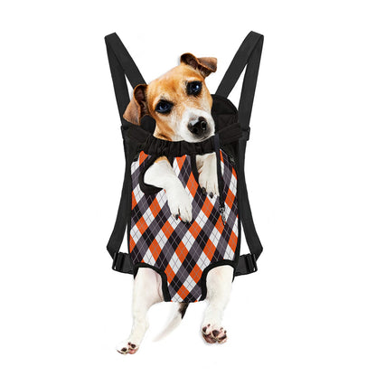 Halloween Party Argyle Pattern Print Pet Carrier Backpack